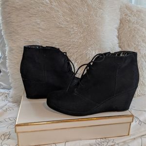 Faux suede booties